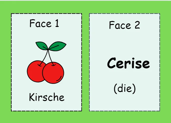 Flashcard pour réviser le vocabulaire allemand